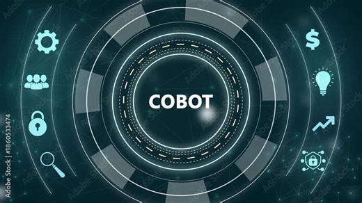 Industrial automation technology concept. Collaborative robot, cobot