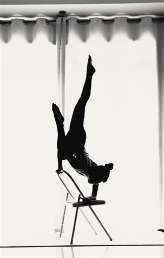 Continue to challenge today is the asymmetric inverted pose of chair yoga.#Yoga pose#Chair