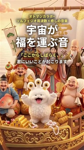 【幸運を呼ぶ】宇宙が福を運ぶ音｜最近ついてないなぁって人、ここからしばらくいいことが起こるよ。【ソルフェジオ周波数 528Hz×396Hz×432Hz】