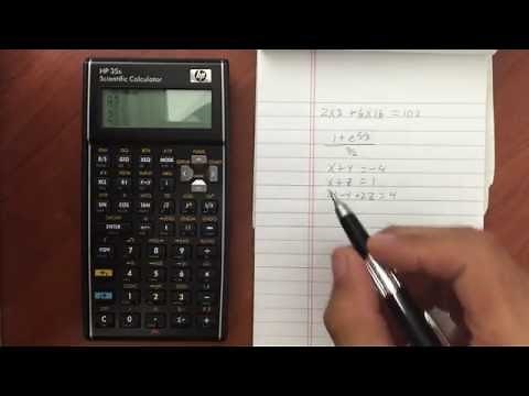 HP 35s Solving Systems of Linear or Simultaneous Equations
