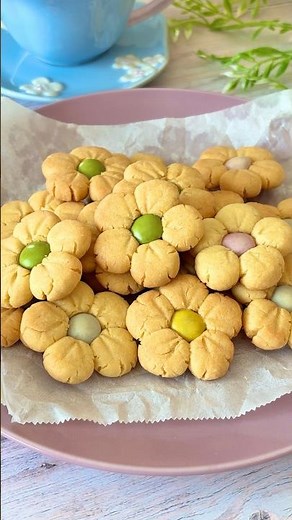 【丸めて並べるだけで作れる！】型抜き不要でこのかわいさ♡お花のクッキー / Flower Cookies