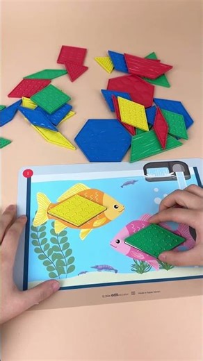 Green-n-Learn Sensory Pattern Blocks feature tactile surfaces that spark sensory play and creativity