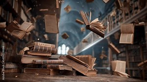 Exploding Knowledge: Books in Motion in a Library