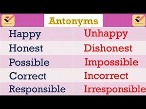 Antonyms | Prefix | Antonyms formed with Prefixes | 200 Important Opposite words | Prefix words