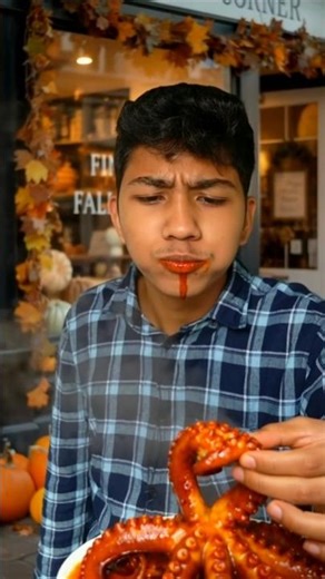 Eating Octopus for the First Time! 🌍🔥 Amazing Seafood Reaction #octopus #seafood #streetfood