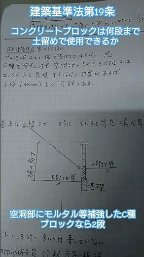 建築基準法第19条 コンクリートブロックの土留 何段まで可