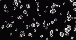 Beautiful Shiny Sparkling Diamond Gems Falling in Slow Motion - 4K
