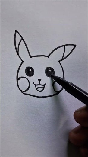 Easy Pikachu Drawing with Number 6