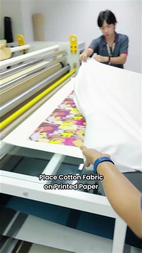 Watch how designs are transferred onto cotton fabric using heat transfer printing.