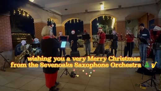 Christmas Eve saxophone cheer 🎄🎷 Here’s a little festive treat from the Sevenoaks Saxophone Orchestra playing We Wish You a Merry Christmas. 👀 How many different sizes of saxophone can you spot in this video? Comment with your guess below! Wishing you all a very Merry Christmas 🎄✨ #Sevenoaks #SevenoaksSaxophoneOrchestra #ChristmasEve #ChristmasMusic #WeWishYouAMerryChristmas #Saxophone #CommunityMusic #festivecheer | Caroline Fernandes Music