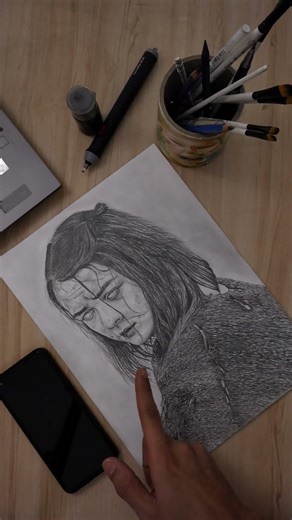 Arya Stark Drawing Transformation 😳✏️ #shorts