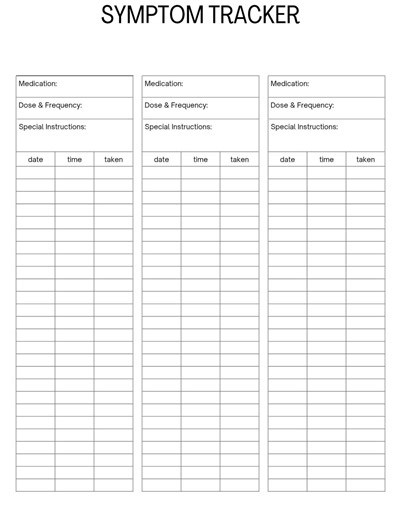 Symptom Tracker | Daily Health Log Printable PDF | US Letter - Etsy