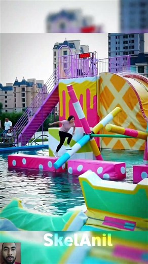 She Tried the Hardest Water Obstacle Course 😱💦