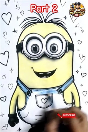 Minion Drawing Part 2 💛 | Adding Details & Coloring #pencildrawing #art #drawing #draw #reels
