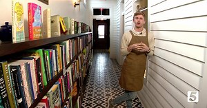 Get cozy with a book and coffee at The Library Café in Germantown