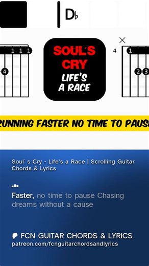 Soul's Cry - Life's a Race: Guitar Chords & Lyrics