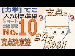 【力学】てこ No.10「支点決定法」