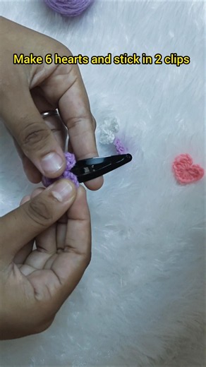 Trending Crochet heart clip making less than 10 minutes. subscribe for more 🙏🙏 #crochet #hairclip
