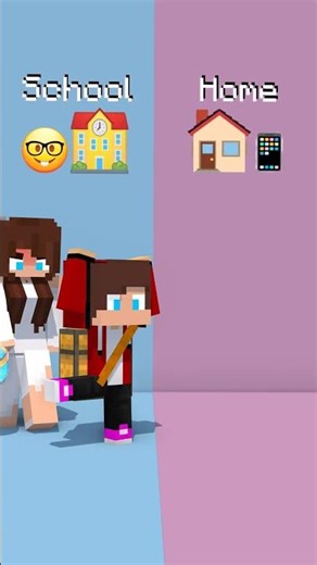 JJ Home or School Prank 🙄🤩 - MAIZEN Minecraft Animation #shorts
