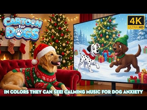 Christmas Music Cartoon for Dogs 🎄 Keep Your Dog Relaxed All-Day 🐶 Entertaining & Calming