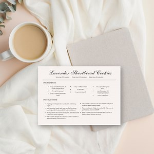 Modèle de carte de recette Canva - Cartes de recettes modifiables imprimables - Modèle de recette minimaliste moderne - Téléchargement numérique instantané - Etsy France
