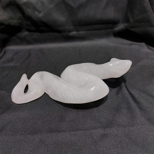 White Quartz Python Carving: Stone Snake Sculpture - Etsy