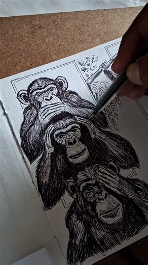 How to Draw Animals | Chimpanzee | Drawing #shorts #drawing #chimpanzee