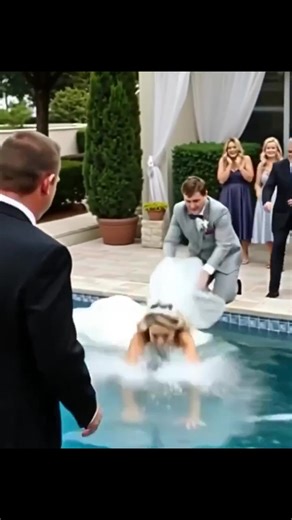 16K views · 84 reactions | When her husband tossed her into the pool on their wedding day, laughter turned to silence. But it was her father’s calm, wise reaction that changed everything — and taught the newlyweds a lesson about love, respect, and dignity they would never forget. ❤️ | World people | Facebook