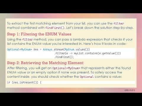 How to Find the First Match of a List Element Against an ENUM in Java