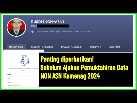 🔴Cara Lakukan Pengisian Data dan Ajukan Pemuktahiran Data NON ASN Kemenag 2024