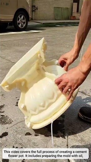 Casting a Cement Flower Pot Using a Reusable Mold