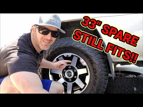 Toyota 4runner Fitting 33 in spare tire location. 285-70-17