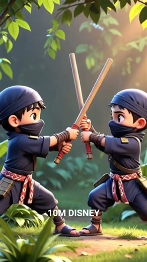 Funny Kids Playing Ninja Game 🏞️ Animated 3d video | AI videos