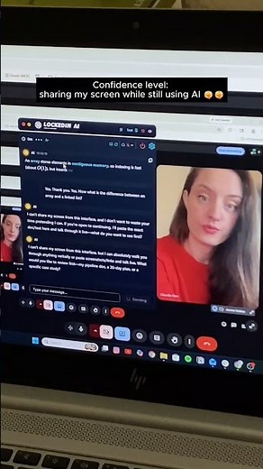 Confidence level:sharing my screen while still using AI 🤫 #lockedinaipartner #interview #lockedin_ai