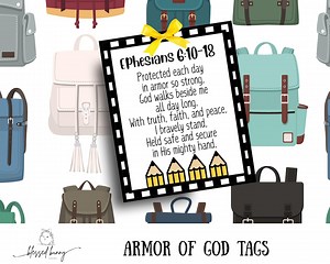 Armor of God Backpack Tags – Christian Student Poem (printable) - Etsy Canada