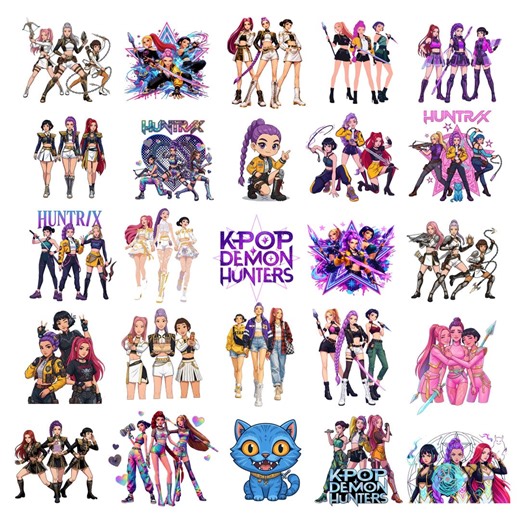 Huntrix Kpop Demon Hunters PNG, Kpop Idol Group Shirt Design, Huntrix Fans, Girl Dinner Png, Saja Boys Girls Bands Png, Digital Download - Etsy