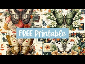 🦋🎁 Freebie Free Printable for Junk Journal Card Making and Paper Craft