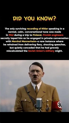 This is the only surviving secret recording of Hitler's speech