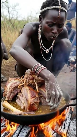 How the Hadza Tribe Cooks Porcupine Over Fire