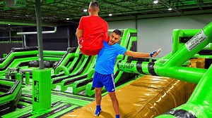 WWE moves at the inflatable park 3