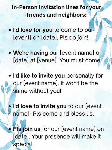 In-Person invitation lines for your friends and neighbors #englishlearning #englishvocabulary