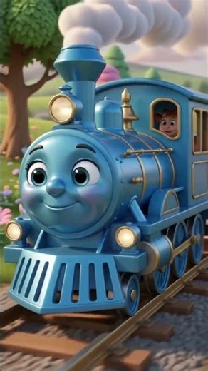 🚂 Happy Blue Train Adventure 🌸 | Cute 3D Kids Cartoon | Fun Train Story for Children