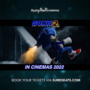 Up for a next-level adventure? Prepare to turn up the heat for Sonic's return to the Cinemas! 🔥 Find out how he can prove that he has what it takes to be a hero in Sonic the Hedgehog 2 — COMING SOON at select Ayala Malls Cinemas!* Secure your tickets by visiting the ticket booth or Sureseats.com! *Ayala Malls Cinemas in areas under Alert Level 1 now have a full-seating capacity. Food and drinks are also now allowed inside the movie theaters. 🍿 #KeepAmazingMoviesGoing | Ayala Malls Cinemas