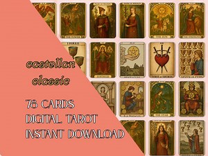 Digital Tarot Deck Printable With Guide, Classic Beautiful Tarot for Beginner Castle Style, 78 Card Tarot Digital Files - Etsy