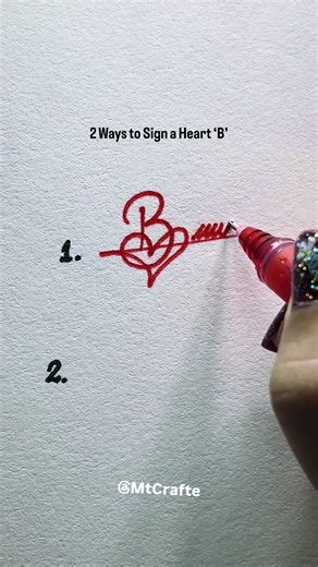 2Ways to Sign a Heart ‘B’ #signatureideas #viral #reels #fyp #tiktok | signature