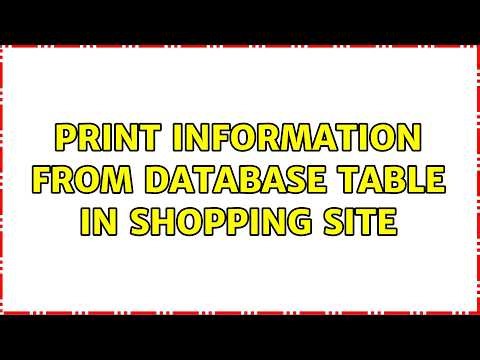 Print information from database table in shopping site