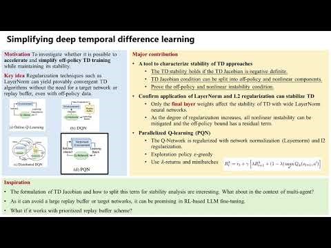 Paper review| Simplifying deep temporal difference learning