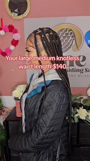Affordable Medium Knotless Braids in the DMV