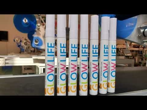 semi auto pen labeling machine #stickerlabel #machine #packaging