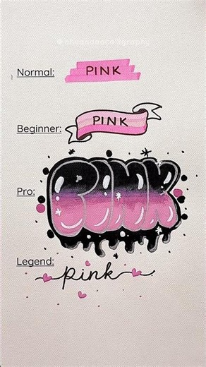 4 Levels of Writing PINK 🖤💗 #nhuandaocalligraphy